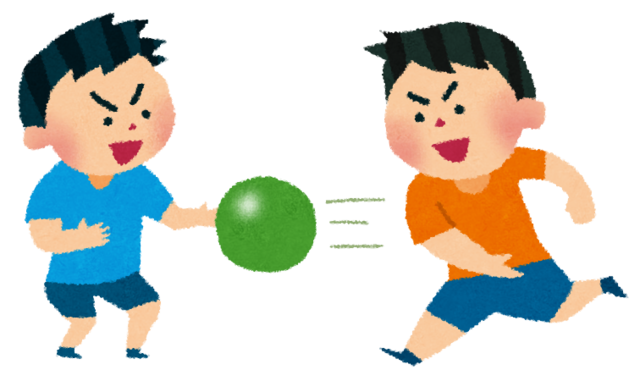 ドッジボールで遊ぶ子供たちのイラスト | かわいいフリー素材集 いらすとや (16464)