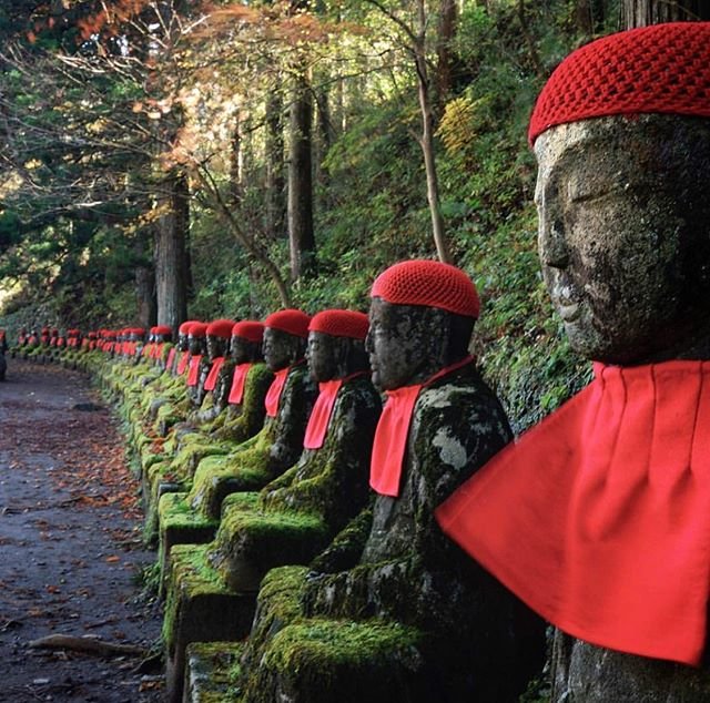 DISCOVER NIKKO on Instagram: “In the wooded area of Nikko’s Kanmangafuchi abyss stands a row of stone Jizō statues. How many? Nobody knows for sure, because apparently…” (95980)